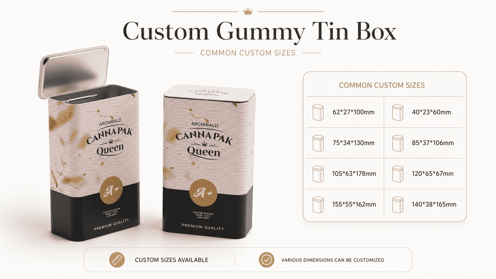 secure gummy tin box custom